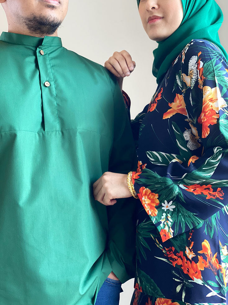 PANJI Cotton Kurta in Emerald