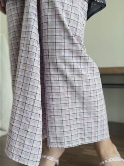 BIDARA Kurung Set in Navy-lilac
