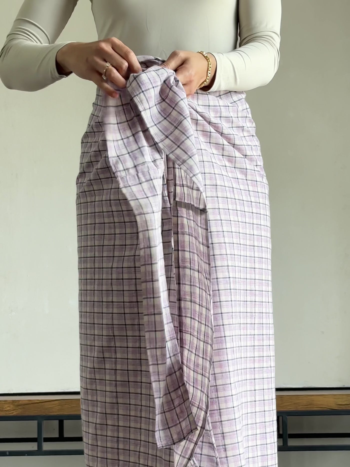 BIDARA Kurung Set in Navy-lilac