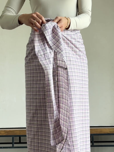 BIDARA Kurung Set in Navy-lilac