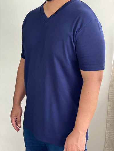 AARON V-Neck Tee in Navy