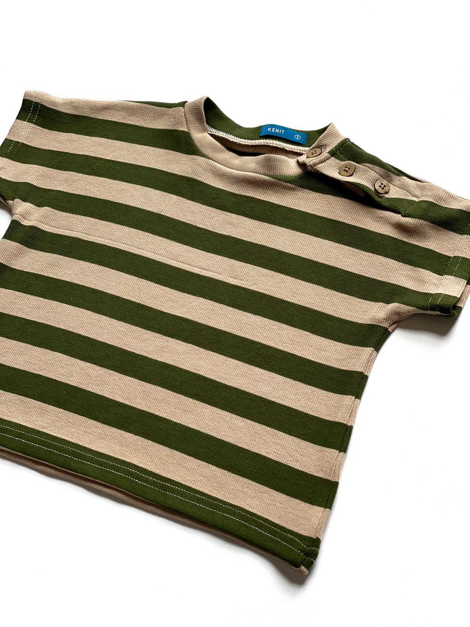 DYLAN Unisex Shoulder-Buttoned Tee in Olive