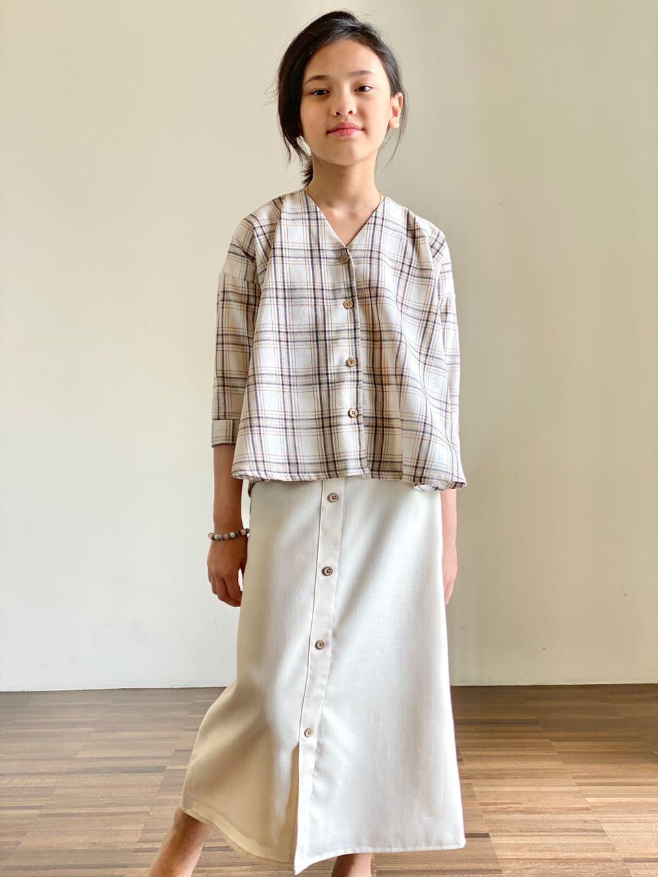 EMMA Plaid Cotton Blouse