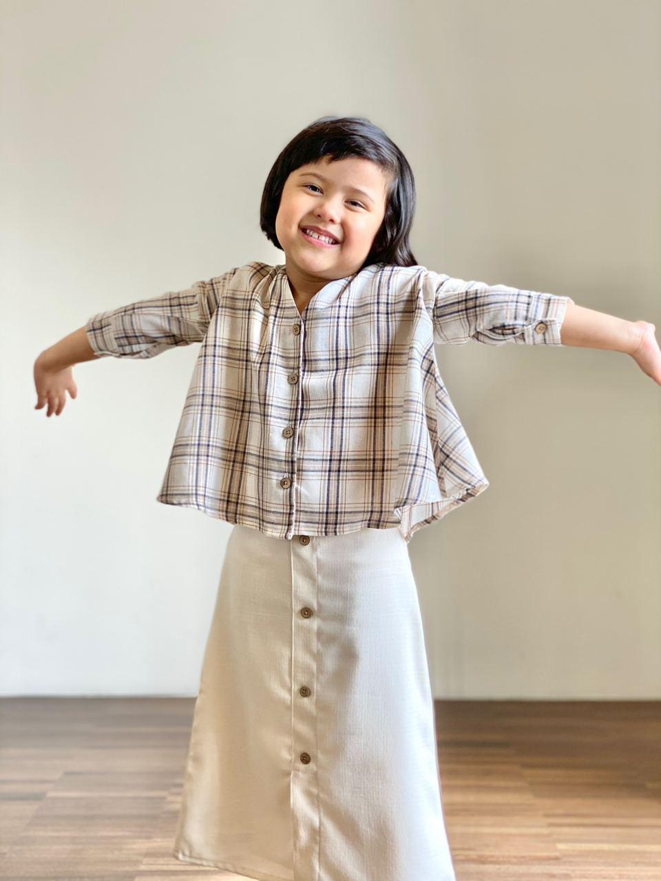 EMMA Plaid Cotton Blouse