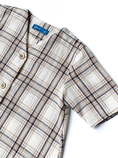 EMMA Plaid Cotton Blouse