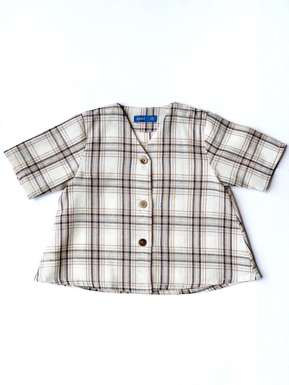 EMMA Plaid Cotton Blouse