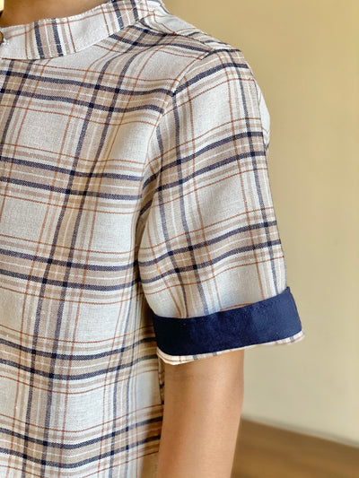 OLIVER Plaid Cotton Henley Shirt