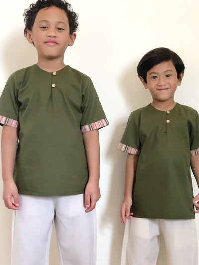 ANAS Teluk Belanga Kurta in Olive