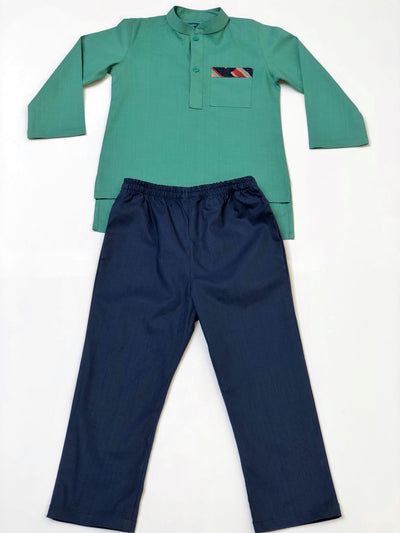 SOLEH Kurta Set in Teal