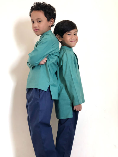 SOLEH Kurta Set in Teal
