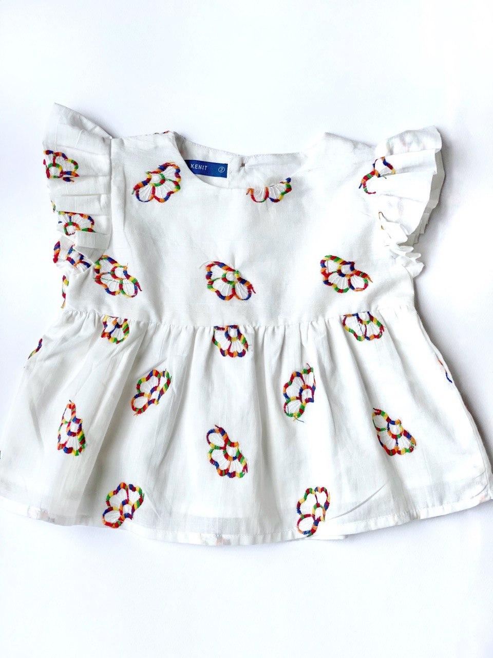 MEREDITH Embroidered Gathered Blouse