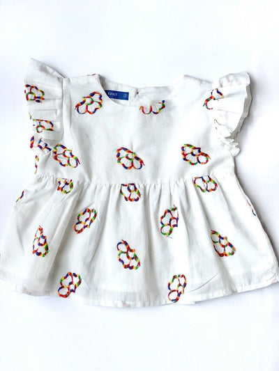 MEREDITH Embroidered Gathered Blouse