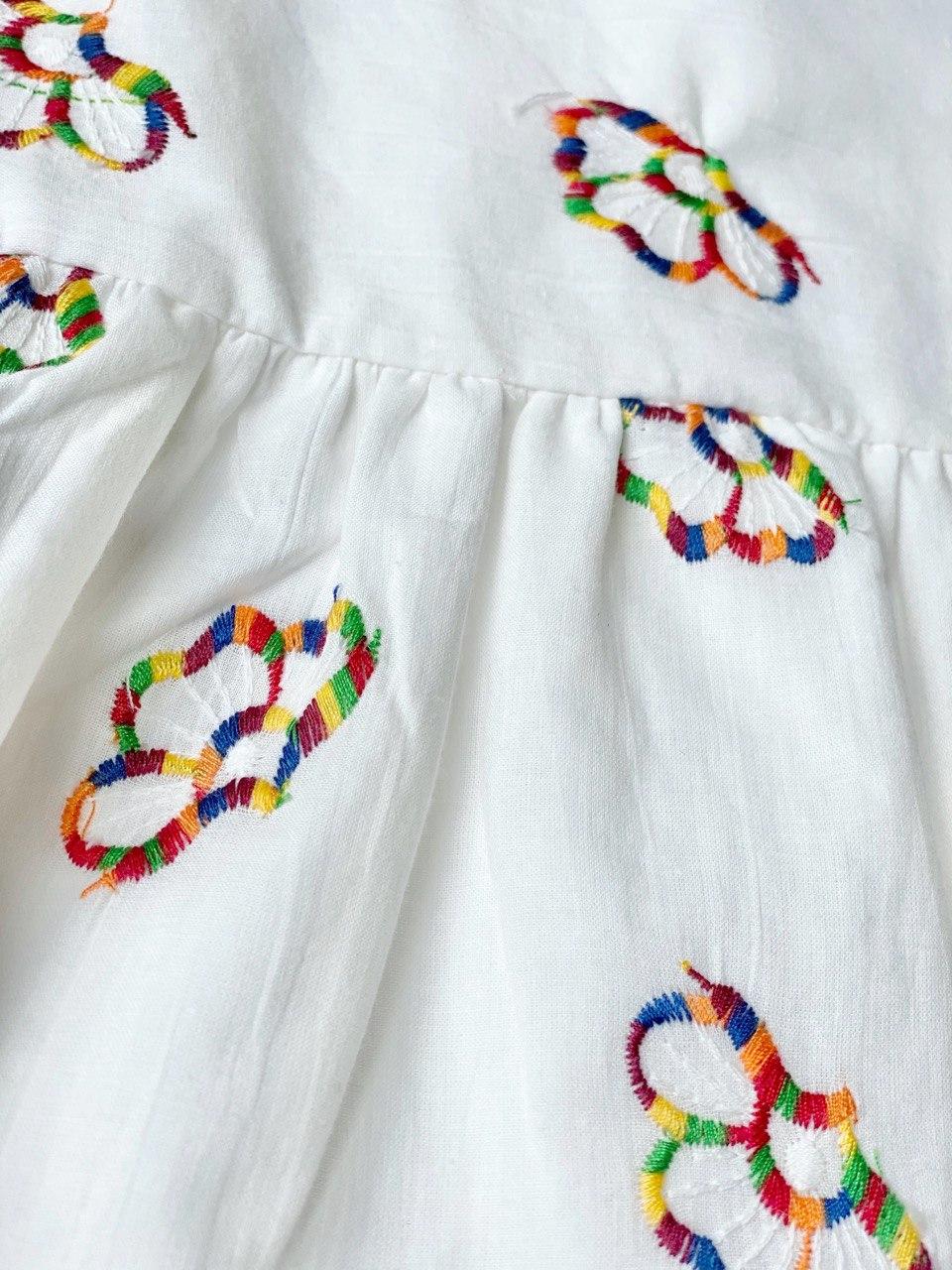 MEREDITH Embroidered Gathered Blouse