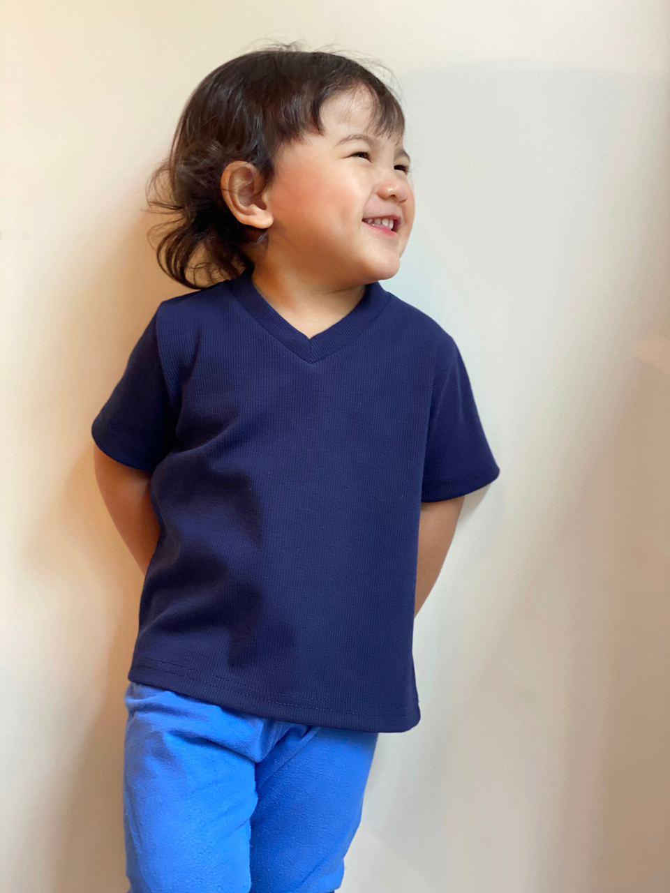 OWEN Unisex V-Neck Tee in Navy