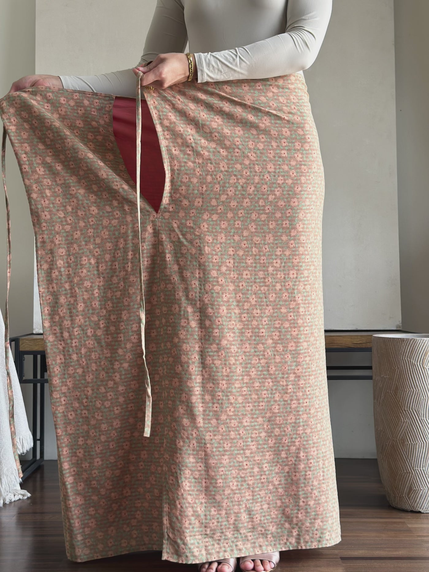 MULUS Kurung Kedah Set in Peach Floral
