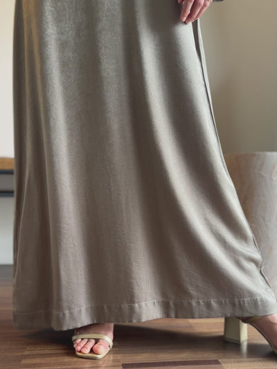 MARYAM Flare Abaya in Mud Green