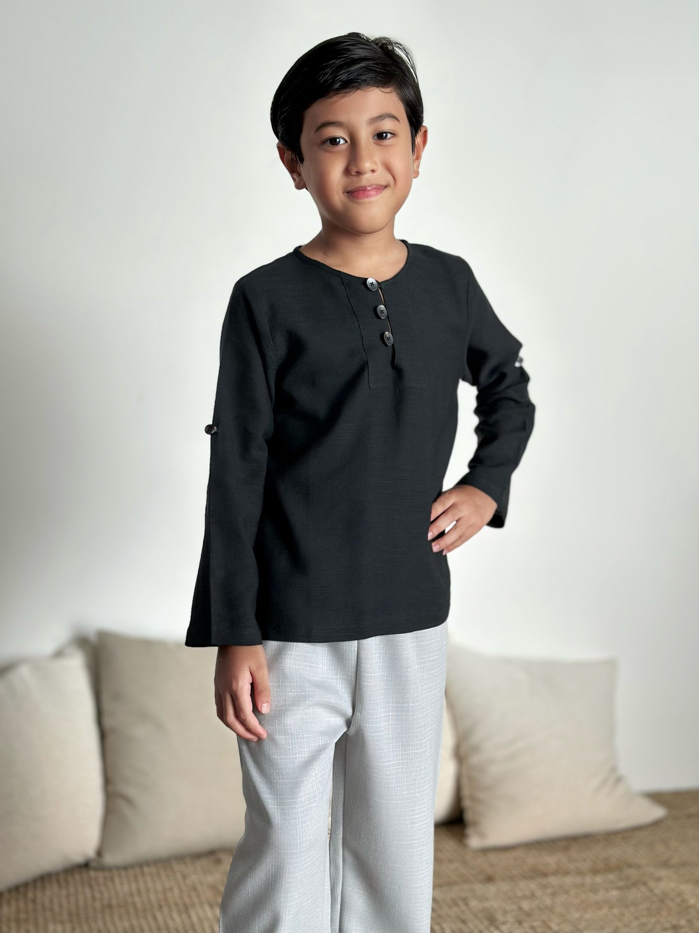 EZRA Kurta in Charcoal