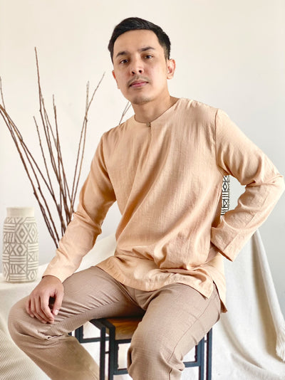 BUDI Teluk Belanga Kurta in Peach