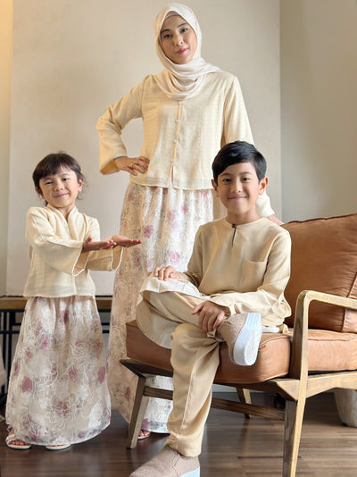 CAMELIA Modern Mini Kebaya Set in Vanilla Rose