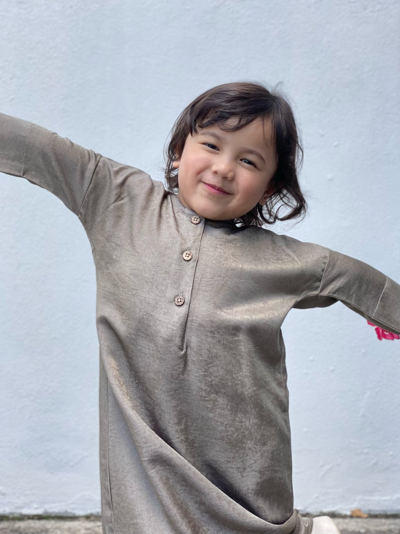 MALIQA Baby's Jubah in Mud Green