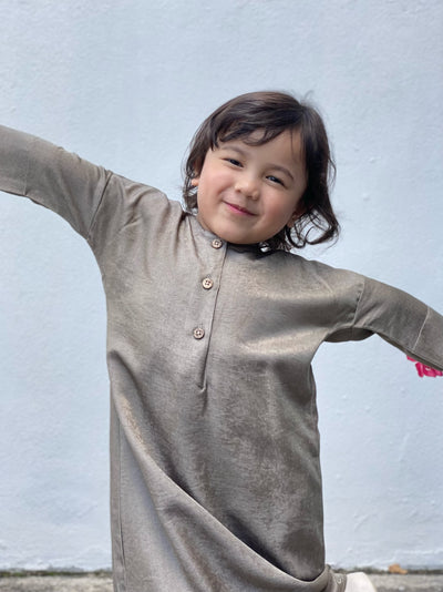 MALIQA Baby's Jubah in Mud Green