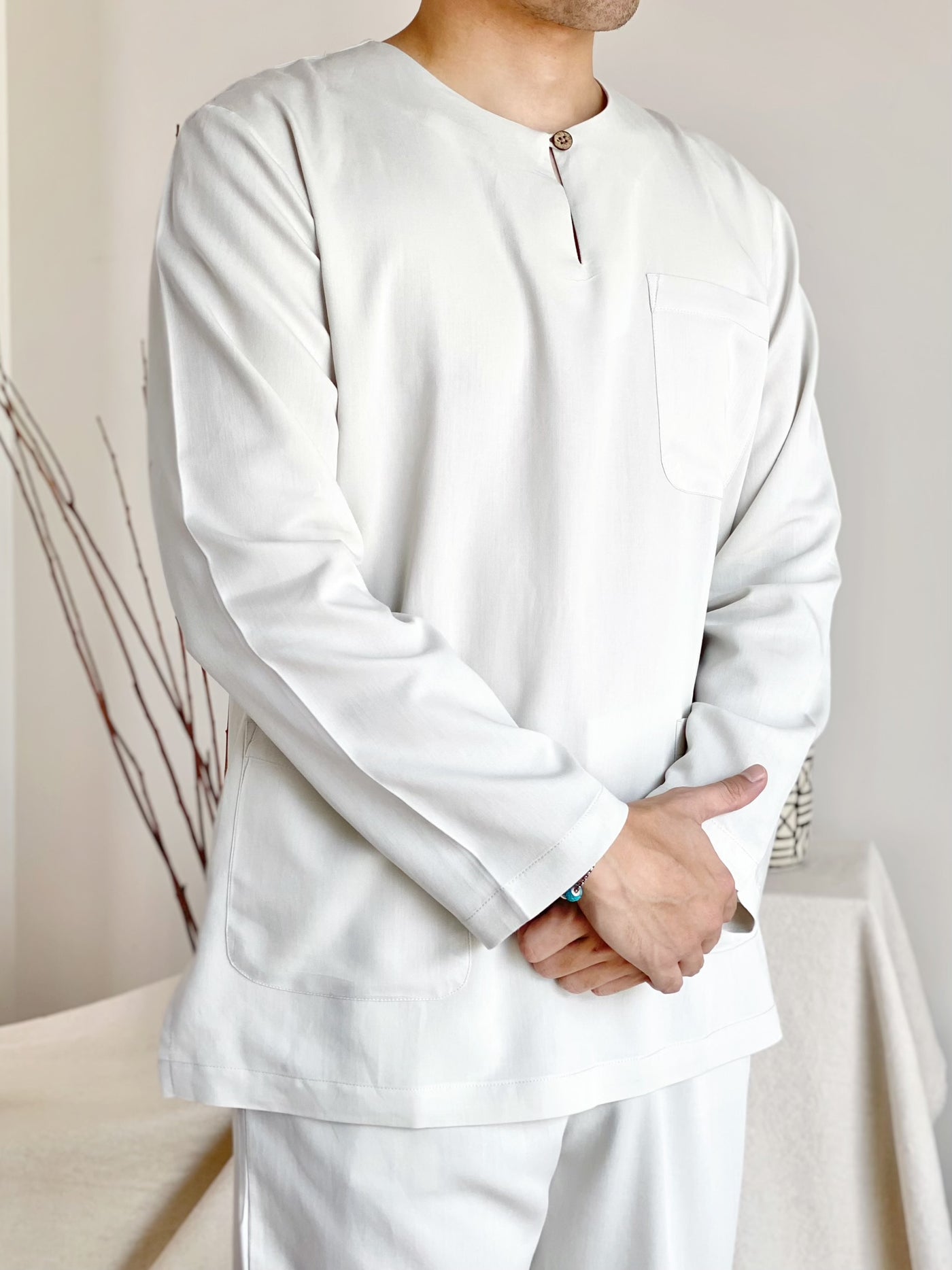 MALIK Teluk Belanga Baju Melayu Set in Honeydew