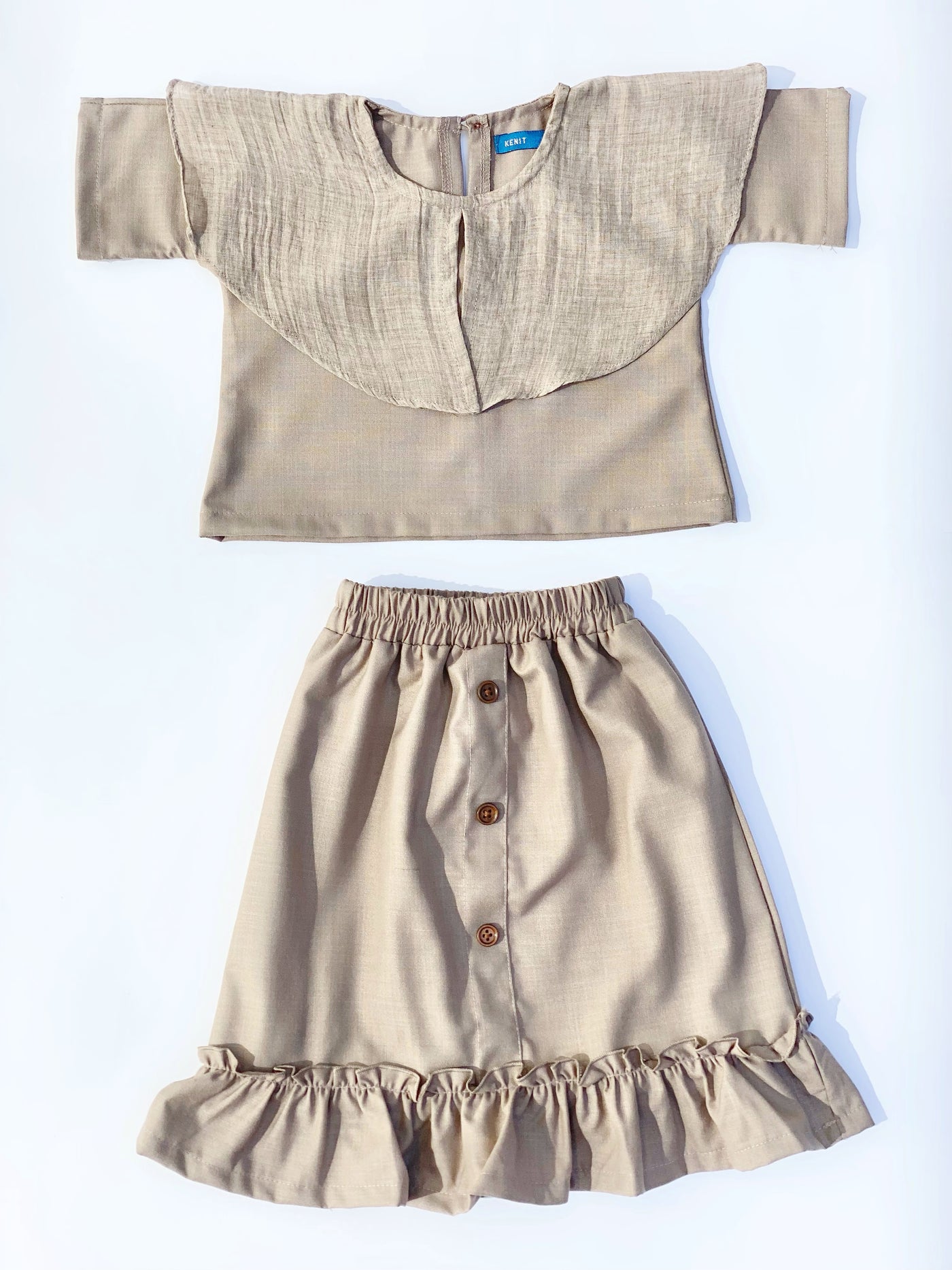 Mallory Buttoned Ruffle Skirt in Cedar