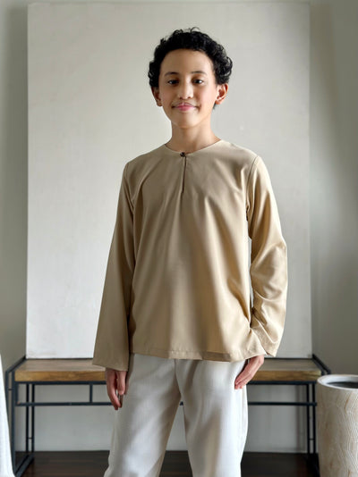 DAMAI Teluk Belanga Kurta in Tan
