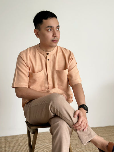 ABU Pocket Kurta in Peach