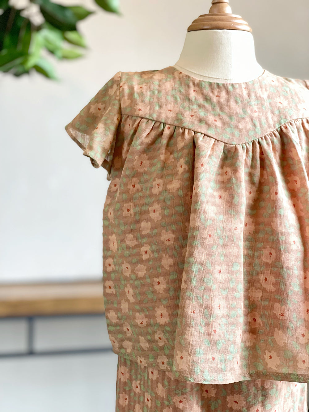 KEKWA Baby's Mini Kurung Set in Peach Floral