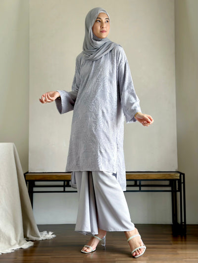 TANJUNG Long Kurung Set in Grey