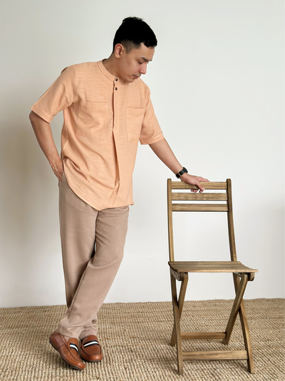 ABU Pocket Kurta in Peach