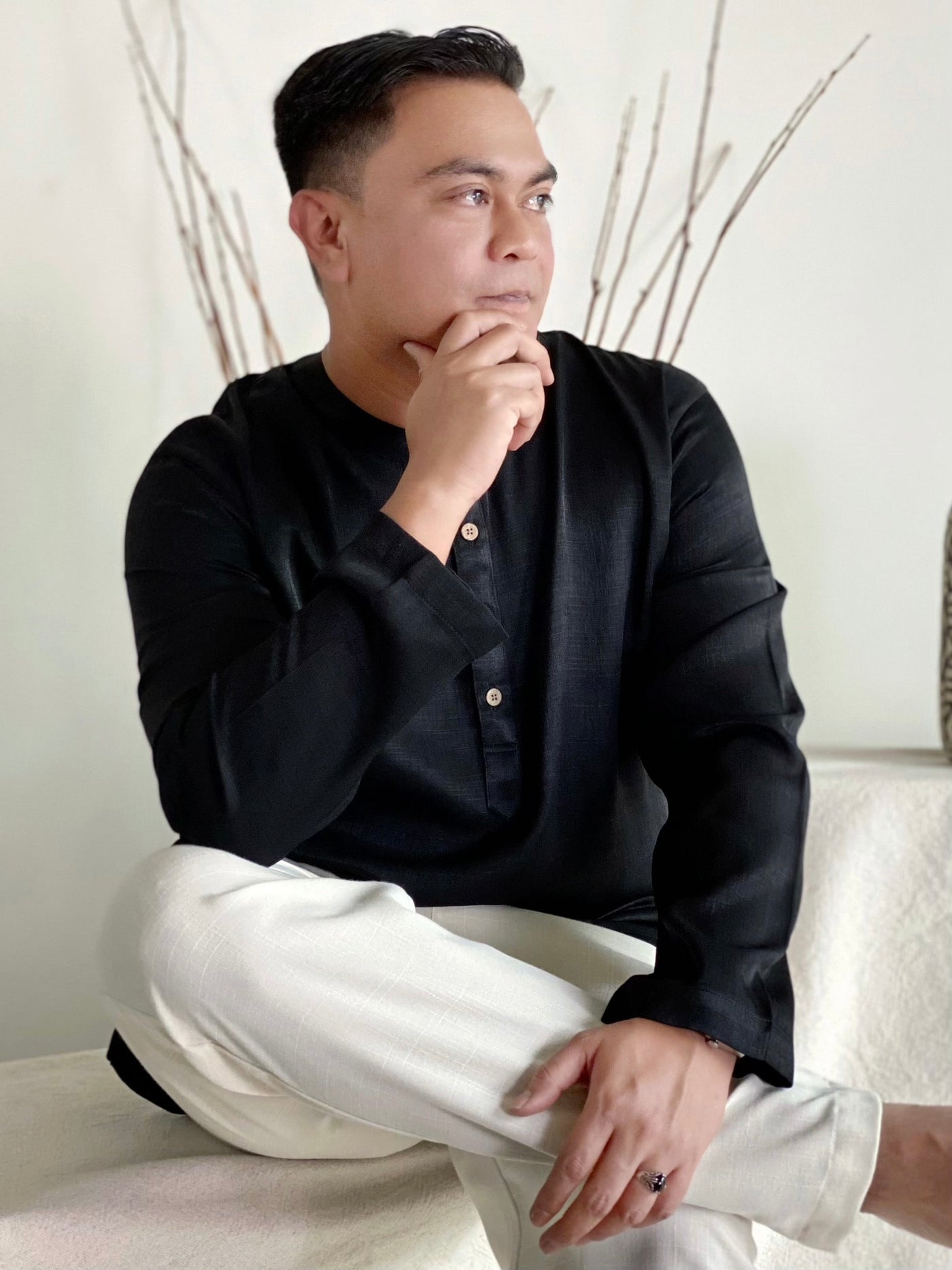 AHMAD Kurta in Black