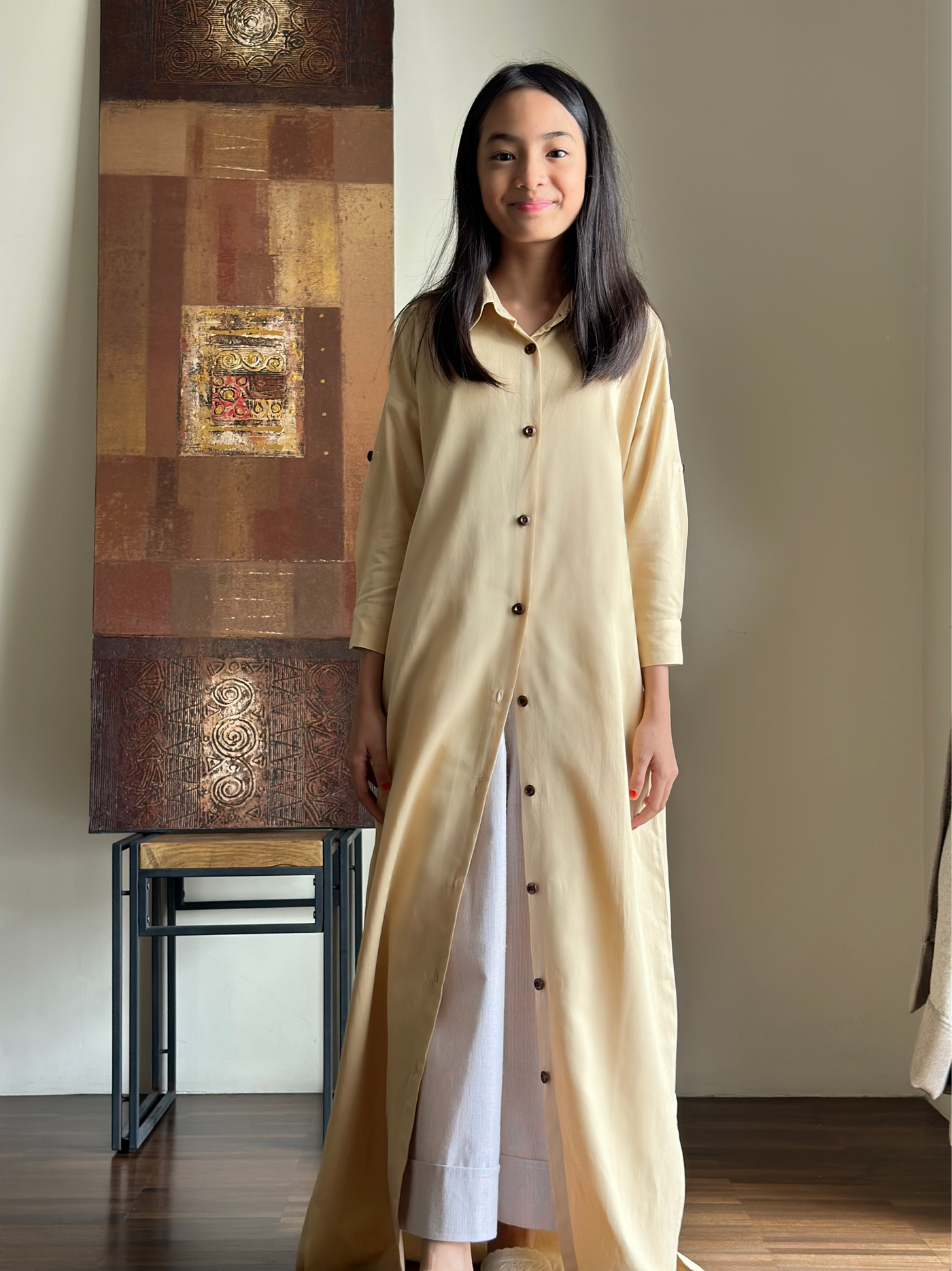 SIENNA Shirt Dress in Parmesan