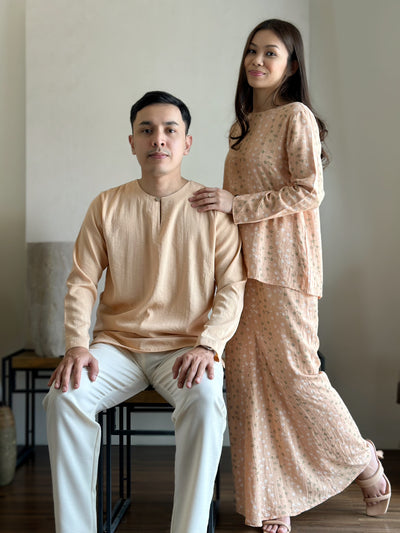 KANDIS Modern Kurung Set in Peach Floral