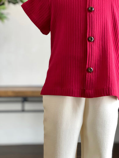 UMAR Unisex Baby’s Kurta in Carmine Red