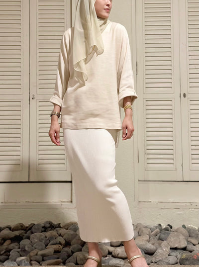 AKASIA Linen Blouse in Vanilla