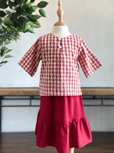 SOFI Baby's Mini Kurung Set in Red Gingham
