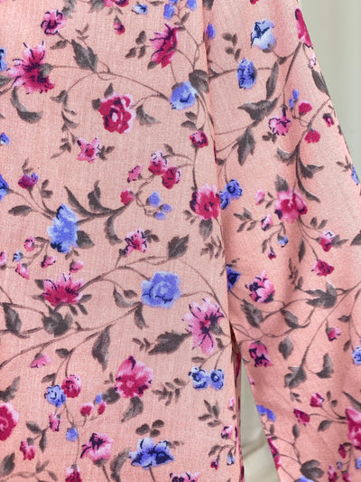 NIRMALA Modern Kurung Set in Pink Floral