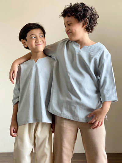 RUMI Easy Kurta in Dusty Cyan