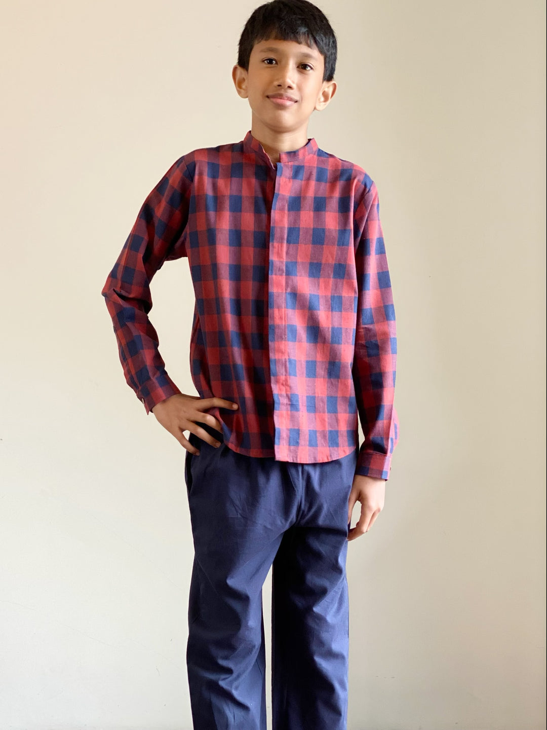 TULUS Unisex Kurta Set in Checks