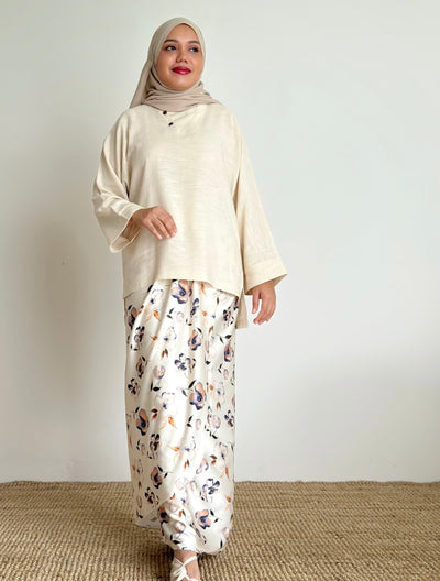 AKASIA Linen Blouse in Vanilla