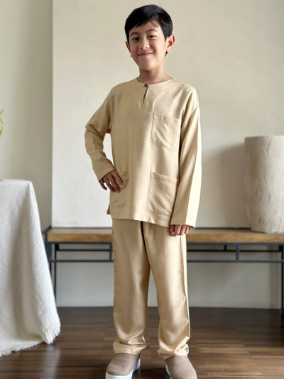 NUH Teluk Belanga Baju Melayu Set in Buttermilk