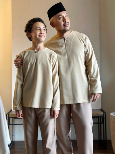 DAMAI Teluk Belanga Kurta in Tan