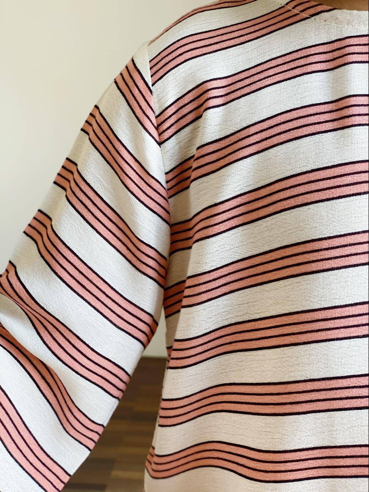AISYA Striped Blouse in Dusty Pink (Top Only)