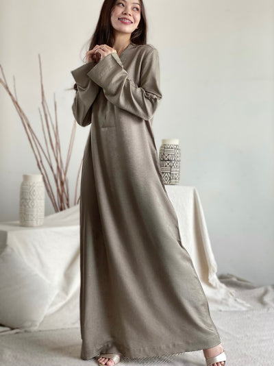 MARYAM Flare Abaya in Mud Green