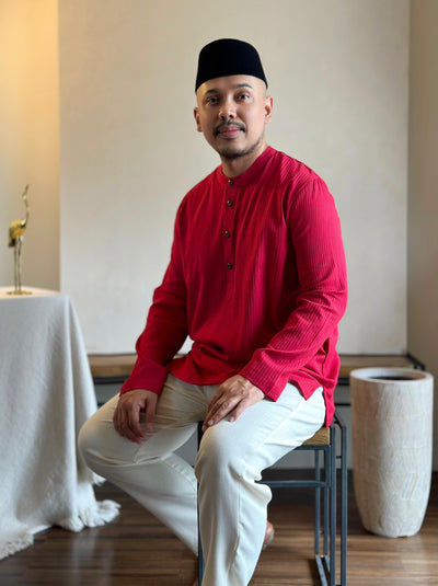 AHMAD Kurta in Carmine Red