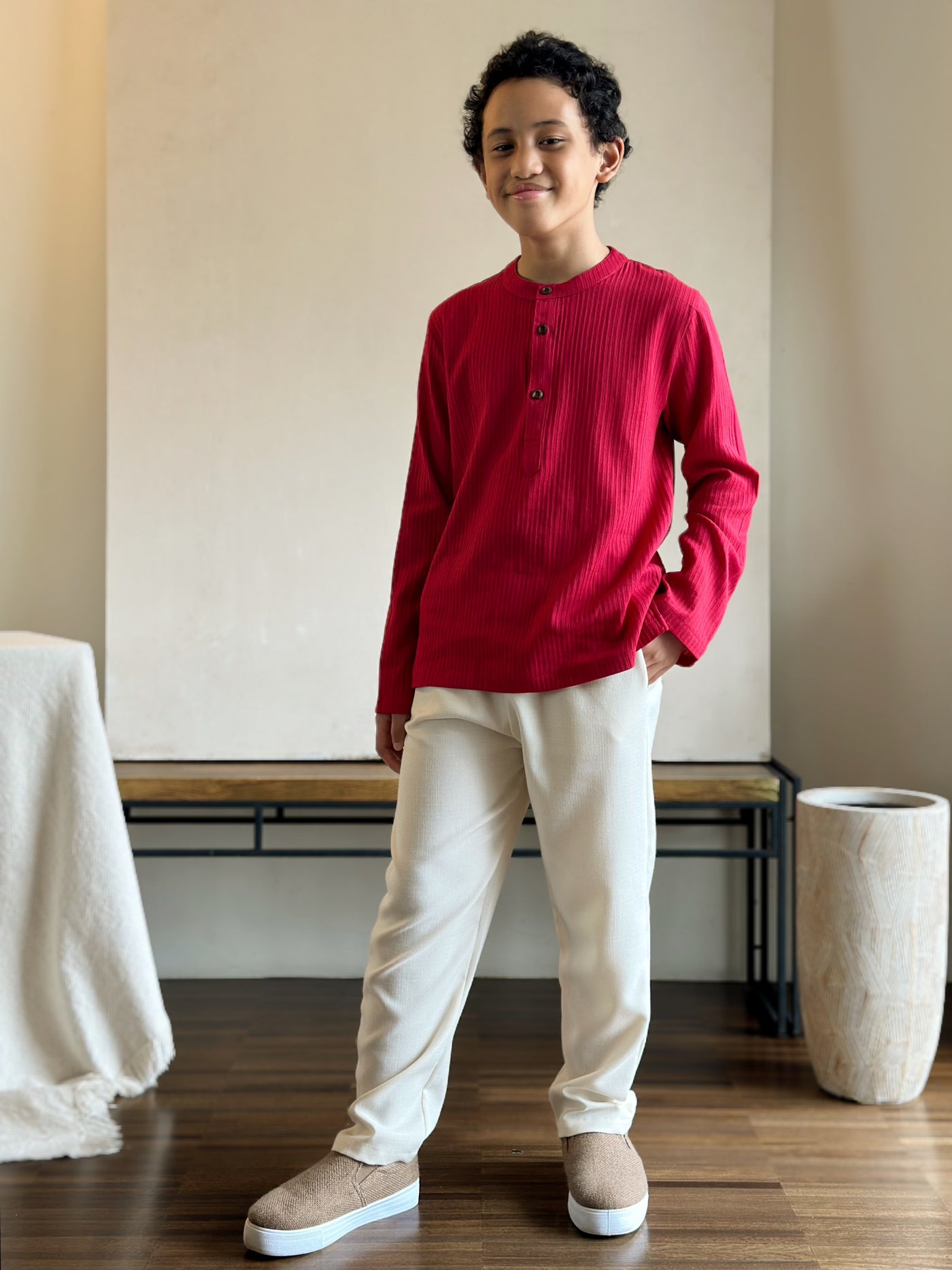 AMAR Kurta in Carmine Red
