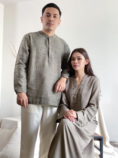 MARYAM Flare Abaya in Mud Green