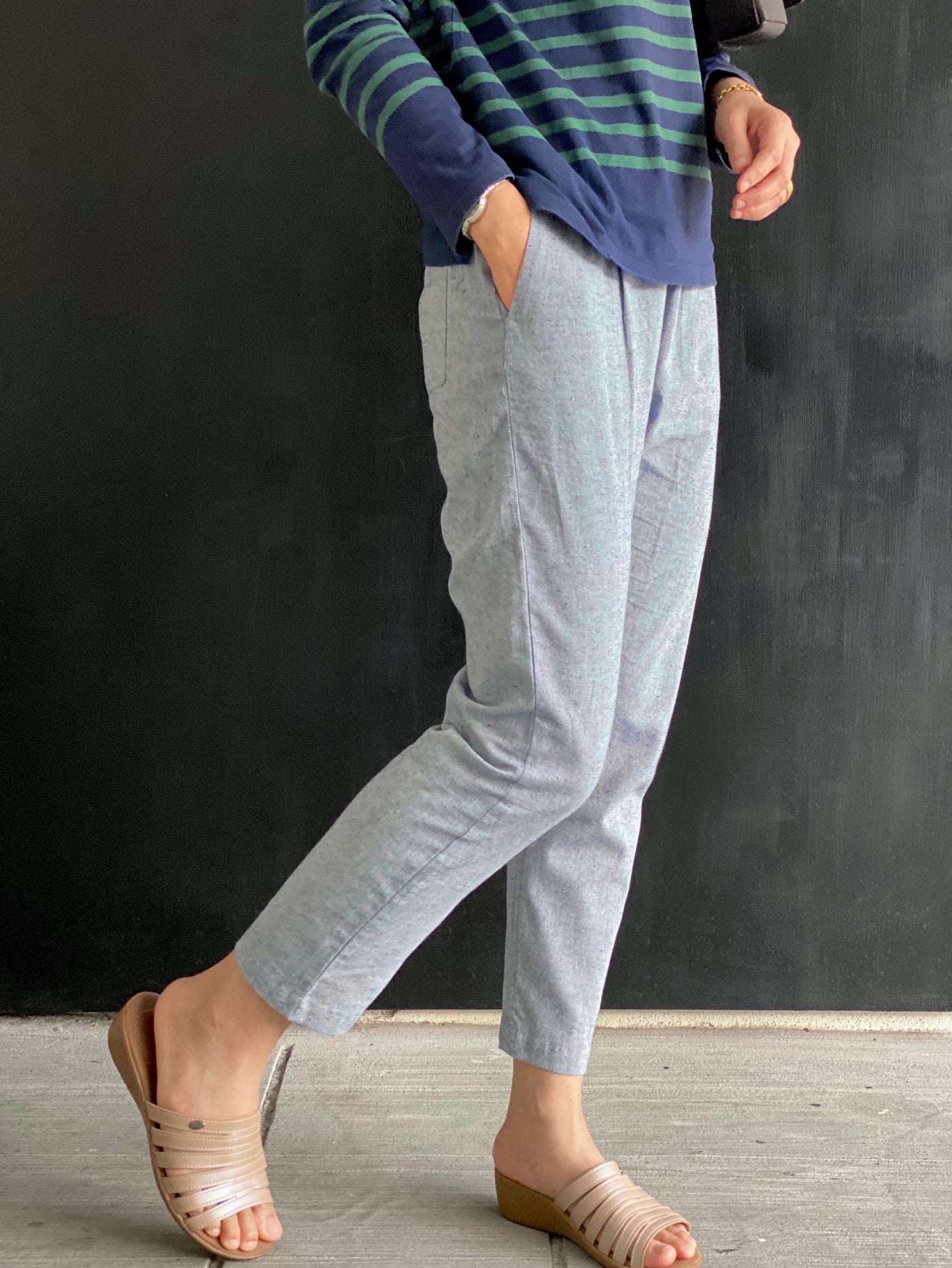 KELLY Chambray Cropped Pants